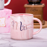 Tasse à eau en céramique marbre, Souvenir, style nordique, personnalisé, rose et gris, tasse à café, pour ouverture de mariage, cadeau de fête des mères