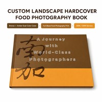 Impresión de Libros de Fotografía de Alimentos con Tapa Dura Personalizada, Diseño de Paisaje, Cubierta de Bronce de Doble Textura, Grabado en Relieve, a Todo Color