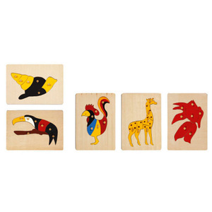 Puzzle en bois à motifs graphiques d'animaux pour l'entraînement du cerveau, reconnaissance des motifs, équipement de thérapie de réadaptation 44x33x3cm - Product Image 3