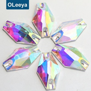 Venta directa de fábrica mejor calidad brillante K9 vidrio costura Strass cristal <span class=keywords><strong>AB</strong></span> coser en diamantes de imitación para vestidos de baile - Product Image 2