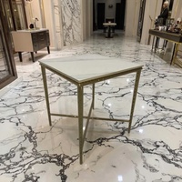 American RH Retro Table basse en métal Plateau en céramique de luxe italien Style Wabi-Sabi Simple Living Home Furniture Convertible Side