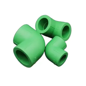 Factory Wholesale S2.5 Elbow 20mm Ppr Pipe Fitting High Density Green Color 90 Degree Elbow White Color