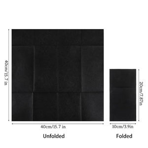 50 serviettes en papier noires effet lin, serviettes jetables noires avec poche intégrée pour couverts, <span class=keywords><strong>pré</strong></span>-pliées pour couteaux et fourchettes - Product Image 2