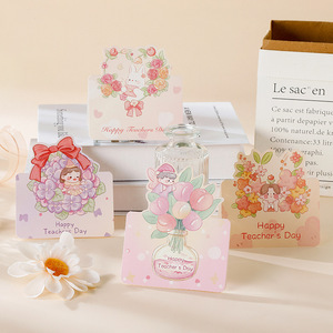 Biglietti d'Auguri Personalizzati all'Ingrosso con Messaggi di Ringraziamento <span class=keywords><strong>per</strong></span> la Festa degli Insegnanti, Mini Bouquet Disegnati a Mano - Product Image 1