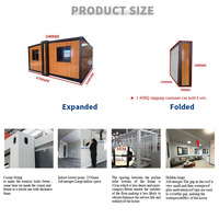 20ft Mini salon de luxe 2 chambres en acier expansible pliable Portable maisons mobiles préfabriquées pliant extensible conteneur maison