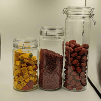 Haute qualité large bouche Fermentation bouteille jus bouteille en verre conteneur alimentaire stockage bocaux en verre carrés avec bouchon supérieur pivotant