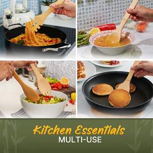 7 Pieces <b>Wooden</b> <b>Spoons</b> <b>Wooden</b> Utensil <b>Set</b> for Daily Use Bamboo <b>Wooden</b> Cooking Utensils Lightweight and Heat Resistant - Product Image 4