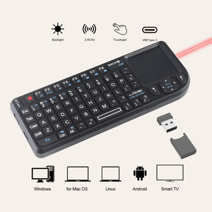 Mini Teclado Inalámbrico A8 con Control Remoto 2.4G, Retroiluminación de 7 Colores, Panel Táctil con Mouse Aéreo en Portugués, Árabe y Ruso para Android TV Box - Product Image 3