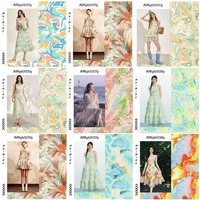 Tissu en rayonne imprimé numérique 100% viscose, textile imprimé 120 g/m², tissu challis pour robe et chemisier femme