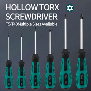 Destornillador <span class=keywords><strong>Torx</strong></span> T5 Profesional de Grado Industrial <span class=keywords><strong>con</strong></span> Mango de Plástico y Orificio - Product Image 1