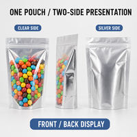 Bolsas con Cierre Transparente y Base Plateada para Envasar Nueces, Dulces y Frutos Secos, Disponibles en Stock