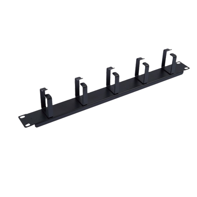 Model 19" 1U Cable Management Bar With 5 Metal Rings 65MM Rings Cable Manager