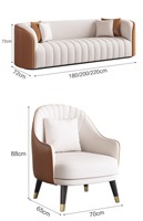 Meubles de réception robustes et durables pour hôtel, bureau, table de négociation et ensemble de chaises avec canapé en cuir