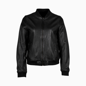 Chaqueta de motorista de lana de poliéster/algodón para mujer, ropa de calle Vintage, Color sólido, estampado personalizado, cuello levantado, algodón de lujo - Product Image 1