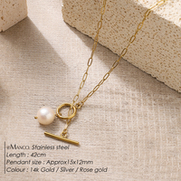 Collier chaîne à maillons en acier inoxydable EMANCO minimaliste avec fermoir OT, couleur or 14 carats, bijoux tendance pour femmes, pour tous les jours et les soirées