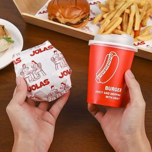 Custom Printed Waterproof <b>Greaseproof</b> Food Grade Wrapping <b>Paper</b> Eco-Friendly Biodegradable for Sandwich Burger Burrito Packaging - Product Image 6