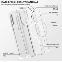 Étui magnétique transparent pour Samsung Galaxy A57 A37 A27 A17 A56 A36 A26 A16 A55 A35, protection de qualité militaire, coque de téléphone antichoc