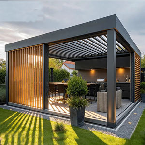 Kit de pergola en aluminium personnalisable DIY 3x4m 4x6m, structure d'ombrage rétractable, abri solaire pour jardin, terrasse, bord de piscine - Product Image 1