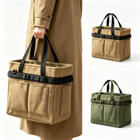 Sac fourre-tout portable en tissu Oxford multi-poches, grand sac de rangement pour le shopping, idéal pour les pique-niques en plein air et l'usage quotidien