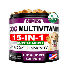 Glukozamin İçeren Köpekler İçin Çiğnenebilir Çoklu Vitamin 15'i 1 Arada Köpek Vitaminleri ve Takviyeleri Evcil Hayvan Eklem Desteği Sağlığı İçin Çoklu Vitamin - Product Image 1