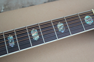 Flyoung Natural Wood Color 41 Inch Acoustic Guitar D45 Model Top Solid Classical Guitar 12 Strings - Product Image 4