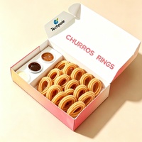 Boîte à churros écologique personnalisée avec compartiment pour sauce, emballage à emporter, prix direct usine