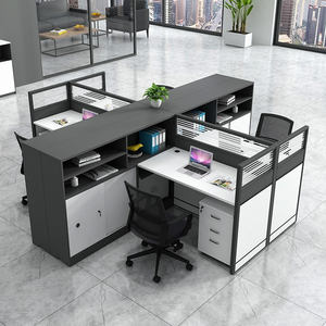 Nhân viên văn phòng bằng gỗ Đồ nội thất mô-đun Máy Trạm với ngăn kéo 2 4 người bàn văn phòng - Product Image 5