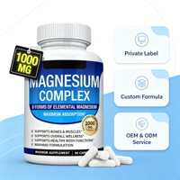 Complexe de Magnésium en Gros Prix Usine 1,02 USD 8 Formes de Magnésium Élémentaire 90 Capsules Achat en Gros Approvisionnement Direct