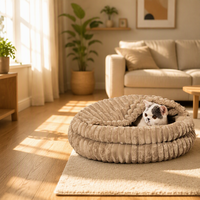 Coussin pour chat CheerPals avec housse non amovible, 50 cm, lavable en machine, confortable, rembourré en coton, niche d'hiver, très élastique, pour dormir