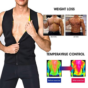 European American Fitness Compression Shirt <strong>Men's</strong> Sports Shapewear Zipper Vest Breathable Neoprene Sweat Suit Shapers - Product Image 4