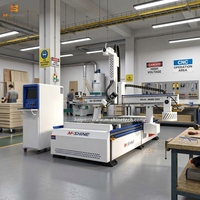 Machine à bois CNC 4 axes JINAN M-shinecnc 1325 avec tête pivotante pour pieds de meubles, colonnes d'escalier, portes d'armoires et artisanat en bois