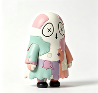 Figurine statique gothique mignonne en vinyle OEM Macaron Pastel Patchwork Ghost Voodoo avec yeux brodés au point de croix, vente en gros directe d'usine chinoise