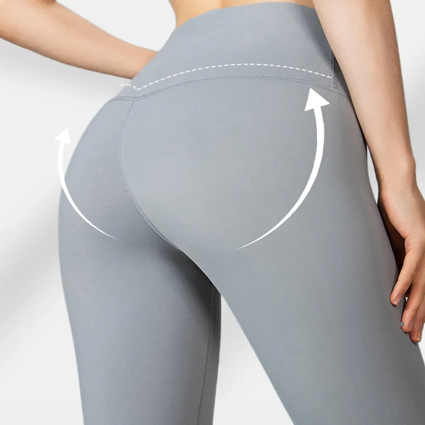 Lulu Quần Legging Tập Yoga Mềm Mại Không Đường Chữ T Quần Yoga Cạp Cao Ôm Sát Màu Nude Không Đường Chữ T Bó Sát Thể Thao Cho Nữ