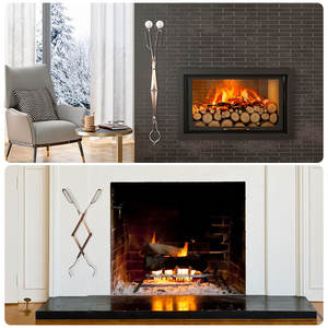 Juego <span class=keywords><strong>de</strong></span> Herramientas Modernas para Fogatas <span class=keywords><strong>de</strong></span> Acero Grabber, Pinzas Largas para Chimenea, Soporte para Leños, Accesorios para Fogatas - Product Image 5