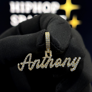 Collar Personalizado con Colgante de Nombre Anthony, Plata de Ley 925, Estilo Hip Hop, con Incrustaciones de Moissanita, para Unisex - Product Image 1