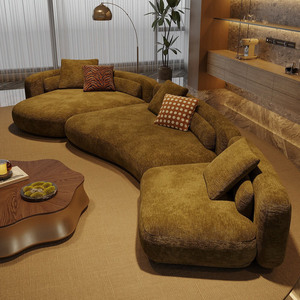 Nouveau modèle de canapé sectionnel Bezier - Style italien moderne, salon, tissu, rembourrage en éponge, forme irrégulière, pieds en bois - Product Image 3