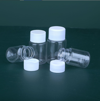 Vente en gros PET en plastique de 15ml 20ml 30ml flacon à pilules transparent avec bouchon à vis blanc