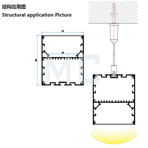 Cadre de profil en aluminium léger mené profond de 70mm pour l'éclairage mené par <span class=keywords><strong>aquarium</strong></span> - Product Image 2