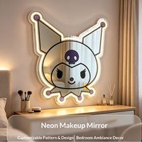 Miroir LED néon transfrontalier pour décoration intérieure, éclairage d'ambiance, miroir de maquillage, protection IP42, alimentation USB, suspendable