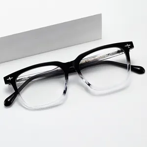 Benyi Fashion Acetate Square Glasses Frame Computer Anti Blue Light Glasses Unisex Optical Eyeglasses Frame 2023