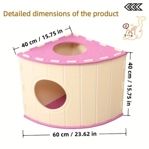 Cave pour chat en feutre polyester de qualité supérieure – Lit pour chat pliable et résistant aux griffures pour chatons et chats de grande taille - Product Image 5