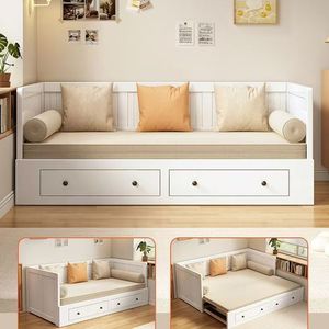 <b>Sofa</b> <b>Bed</b> Solid Wood 1.5M <b>Convertible</b> Storage Living Room Furniture For Adults And Children - Product Image 1