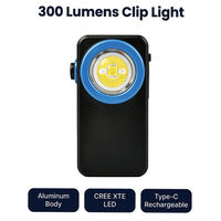 Mini lampe torche de poche en alliage d'aluminium magnétique et étanche, 300LM, source lumineuse RGB multi-couleurs, lampe torche EDC rechargeable