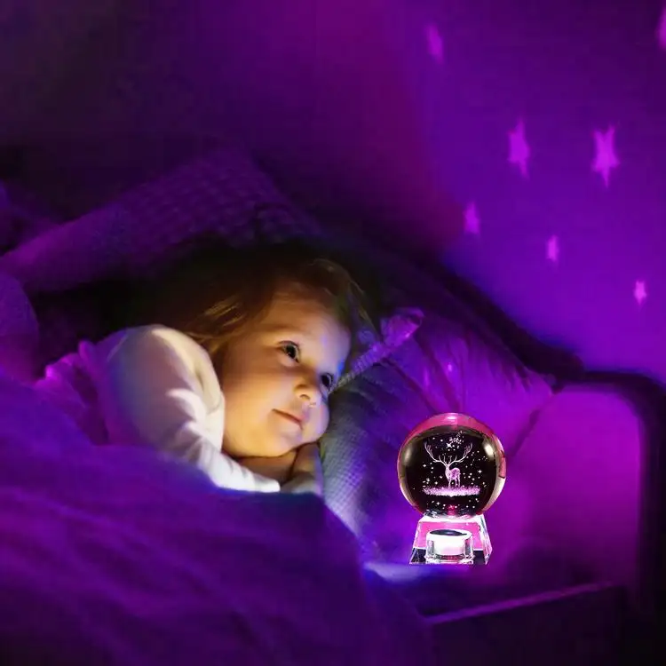 Licht Up Sneeuwbol Collectible Nachtlampje Grote Gift Voor Kids Innerlijke Gesneden Bal Elanden Gloeiende Verjaardagscadeau Muziek Bo