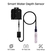 Capteur de profondeur d'eau Atech 16 pieds (5 mètres) pour extérieur, en matériau PC, précision de 0,5 %, sans fil, submersible, compatible Wi-Fi