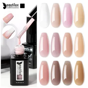 Beautilux 7ml HEMA Free Self Leveling Quick Building Liquid Gel Clear Jelly Shimmer No Heat Gel Nail Builder In A Bottle