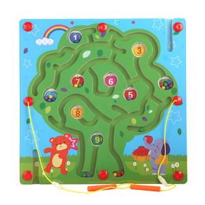 Juguete de Laberinto de Cuentas de Madera de Doble Cara, <span class=keywords><strong>Juego</strong></span> de Concentración y Pensamiento Lógico para Niños, Juguete Educativo de Madera para Niños - Product Image 1