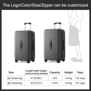 2024 vendita calda borse da viaggio con ruote <span class=keywords><strong>kit</strong></span> grande capacità 26 28 pollici valigia vintage leggero bagaglio di lusso con materiale pc - Product Image 5