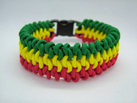Bracelet drapeau national Rasta tissé à la main bijoux de mode pour hommes et femmes en polyester Logo personnalisé Bracelet Paracord