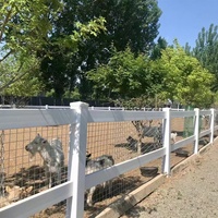 Kit de clôture DIY en PVC blanc à 2 rails, assemblage rapide, pour pâturage de chevaux, ranch, enclos, économique, léger, facile à installer, modélisation 3D